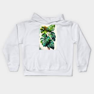 Philodendron plant art Kids Hoodie